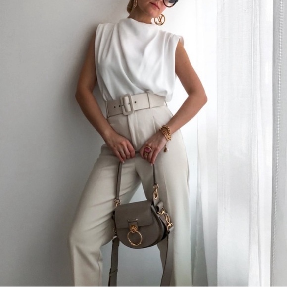 Zara High Waisted Belt Trousers - Picture 3 of 6